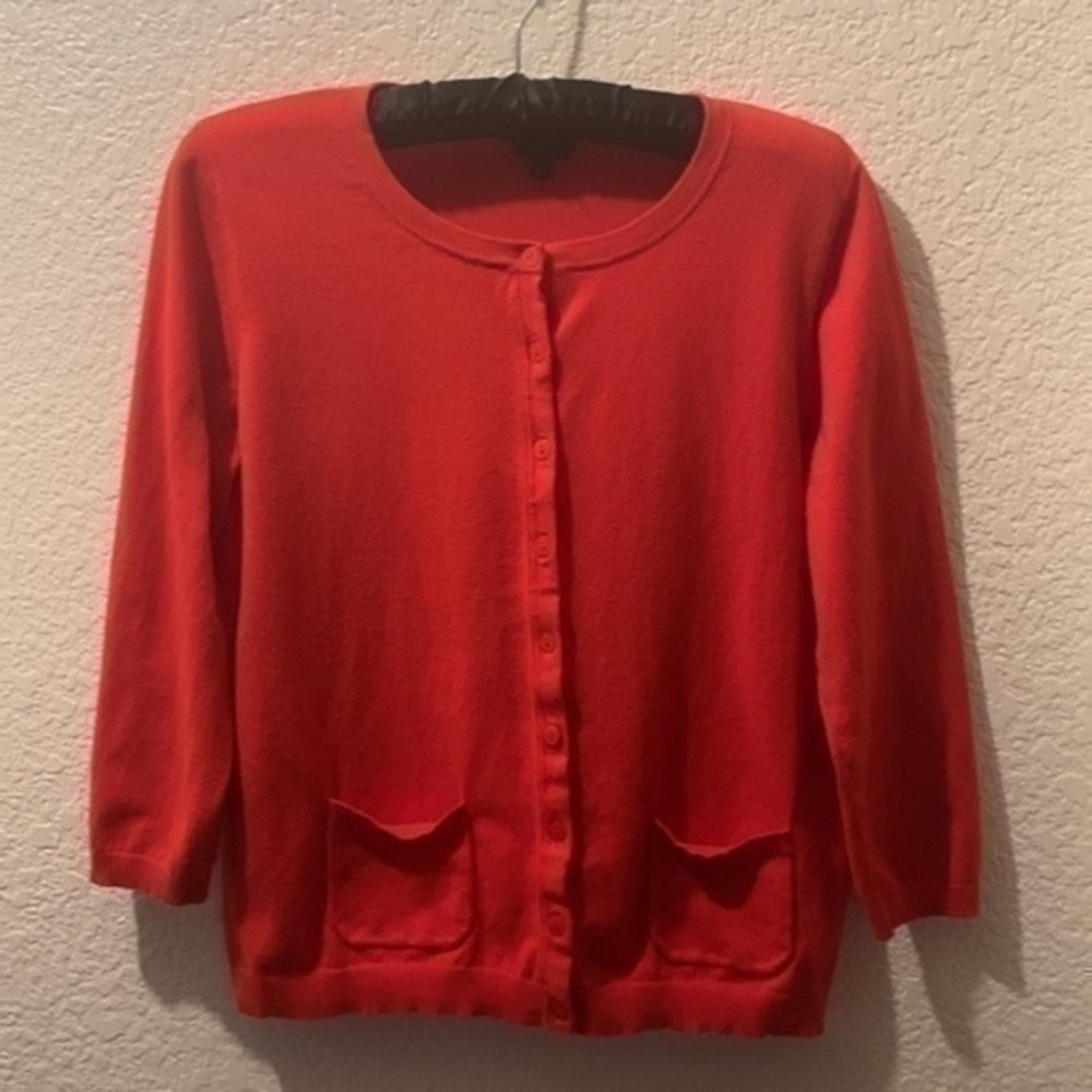 Talbots Petites Pima Cotton red sweater